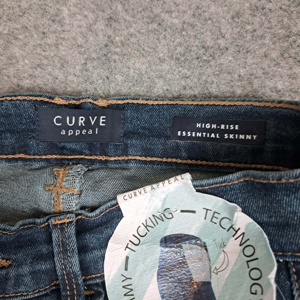 Curve Appeal Jeans Womens 2/26 Blue High Rise‎ Essential Skinny Tucking Tech NWT - Picture 3 of 10